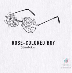 the rose - colored boy logo is shown in black and white, with two roses on it