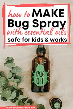 How to make bug spray with essential oils that's safe for kids and works.  2ml glass spray bottle with Bug sticker that says Bug Off and 15ml bottle of doTERRA Terrashield with sprig of eucalyptus in the background. Essential Oils For Mosquitoes, Essential Oil Bug Repellent, Mosquito Repellent Essential Oils, Insect Repellent Essential Oils, Essential Oil Bug Spray, Diy Bug Repellent, Diy Mosquito Repellent