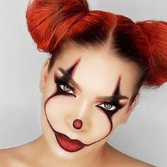 So scary yet amazing!😊😯 Nem Halloween Makeup, Halloween Simples, Carnaval Make-up, Halloween Makeup Clown, Halloweenský Makeup, Halloween Make-up Looks, Holloween Makeup, Creepy Halloween Makeup, Cute Halloween Makeup