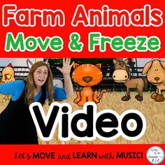 farm animals move and freeze video for children to learn how to use the same language