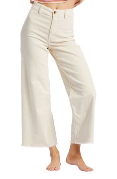 These supersoft corduroy pants are updated with a high waist, wide legs and a welcome touch of stretch. 28 1/2" inseam; 22" leg opening; 12" front rise; 15" back rise (size 29) 98% cotton, 2% elastane Machine wash, tumble dry Imported Casual Corduroy Flare Jeans, Chic Straight Leg Corduroy Jeans, Spring High-waisted Corduroy Pants, Trendy Wide Leg Corduroy Bottoms, Spring Corduroy Full Length Pants, Fall Cotton Full Length Flare Jeans, Fall Wide Leg Cotton Flare Jeans, Spring Beige Cotton Flare Jeans, Beige Cotton Flare Jeans For Fall