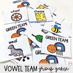 these printable green team game cards are perfect for beginning and ending the school year