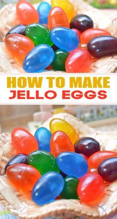 how to make jello eggs with jelly beans in the middle and on the bottom