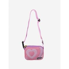 Powerpuff Girls Heart Pink & Purple Belt Bag Cute Pink Nylon Bag, Pink Heart-shaped School Bag, Casual Pink Heart-shaped Shoulder Bag, Pink Nylon Shoulder Bag For School, Powerpuff Girls Heart, Purple Belt, Sesame Street Cookie Monster, Girls Heart, Hello Kitty Characters