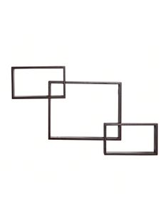 three rectangular metal frames on a white background