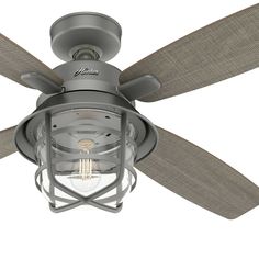 a ceiling fan with a light on it