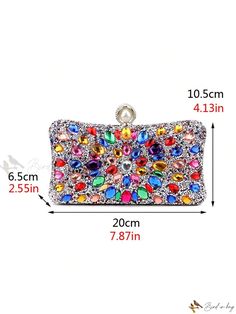 Bird in Bag - Elegant Acrylic Diamond Evening Bag - Exquisite Party and Wedding Clutch with Rhinestones, Trendy Chain Shoulder Strap Crystal Clutch With Rhinestones For Party, Crystal Rectangular Evening Bag For Party, Glamorous Multicolor Evening Bag For Party, Multicolor Rhinestone Evening Bag For Party, Multicolor Rhinestone Evening Bag For Events, Glamorous Multicolor Clutch For Party, Elegant Multicolor Clutch With Rhinestones, Glamorous Multicolor Evening Bag For Formal Occasions, Elegant Multicolor Evening Bag For Celebrations