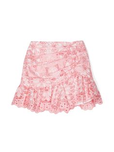 light pink/white cotton broderie anglaise all-over floral embroidery pleat detailing rear zip fastening full lining scallop ruffled hem Love Shack Fancy Skirt Pink, Rush Skirt Outfit, Rush Inspo Outfits, Rush Skirts, Rush Week Outfits, Pink Ruffle Skirt, Sorority Rush Outfits, Rush Week, Fancy Skirts