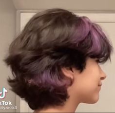 Short And Fluffy Haircuts, Puffy Pixie Haircut, Short Adrogonus Hair, Fem Wolfcut, Short Hair Styles 360, Short Fluffy Purple Hair, Short Fluffy Haircuts With Bangs, Rapunzel Hair Short, Short Haircuts Nonbinary Straight Hair