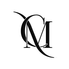 the letter m is made up of two letters, one in black and one in white