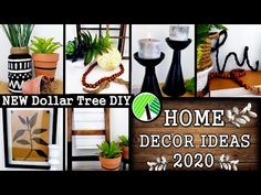 a collage of photos with different types of home decor items and plants in them