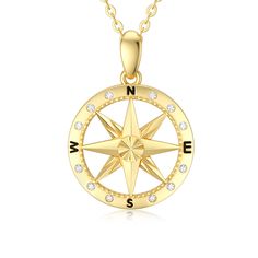 Elevate your elegance with our exquisite 14K Gold Pendant Necklace, meticulously crafted with a dazzling Cubic Zirconia and designed as a stylish Compass, perfect for modern women who love gold and sophisticated accessories. This stunning 14K Gold Pendant Necklace features a beautifully detailed Compass design, set with a brilliant Cubic Zirconia that adds a touch of sparkle and sophistication. Ideal for the modern woman, this gold necklace not only elevates any outfit but also serves as a timel Gold Compass Necklace, Compass Pendant Necklace, Compass Pendant, Photo Locket Necklace, Gifts For Birthday, Compass Necklace, Sterling Silver Anklet, Clover Earrings, Ball Bracelet