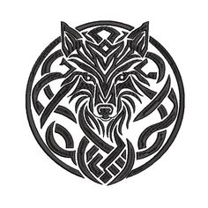 an image of a wolf in celtic style