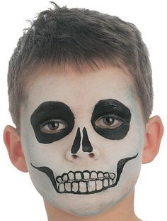 5 Easy Halloween Face Painting Ideas Ghost Face Paint, Scary Face Paint, Zombie Face Paint, Easy Halloween Face Painting, Skeleton Face Paint, Catrina Makeup, Halloween Makeup For Kids, Face Paint Ideas, Skull Face Paint