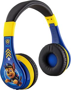 the paw patrol headphones are blue and yellow