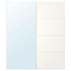 two white and light blue panels are shown in the same direction, one is empty