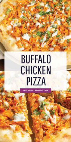 the buffalo chicken pizza is cut into slices