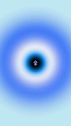 an abstract blue and white background with a black hole in the center that looks like a ring