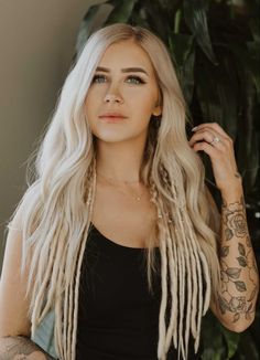 Real Dreadlocks, Partial Dreadlocks, Female Dreadlocks Styles, Lady Locks, Dreads Styles For Women, Dread Hair, Dreadlocks Braids, Dreadlock Style, Black Hair With Highlights