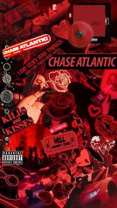 the cover art for chase atlantic's album, featuring various stickers and magnets