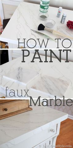 how to paint faux marble furniture