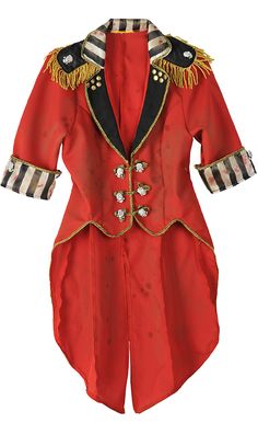 a red jacket with gold and black trims