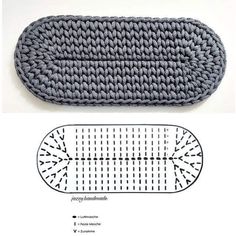 the crochet pattern is shown next to an image of a knitted object