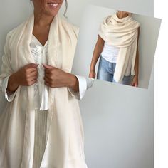 "A gorgeous Silk Cream Wrap/Shawl/Scarf 100% Silk material, with a slight sheen to the fabric Drapes beautifully, lots of material This Shawl is a perfect accessory  Gentle Wash, Delicate Spin, Do not Tumbledry Dimensions:- Length - 68\"/173cms Width -  39\"/99cms - Extra Wide This Wrap/Scarf drapes beautifully, stunning over a Special dress, or, layered over Tops and Jackets for a classic Look, a perfect accessory for any Occasion. \"My Wraps and Scarves are always lovely to receive for Birthda Cream Shawl, Purple Shawl, Pink Shawl, Shawl Wedding, Purple Wrap, Special Dress, Silk Gifts, Cream Wedding, Wool Wrap