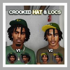 two men with dreadlocks are wearing hats