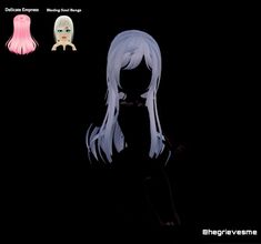 an anime character with long white hair in the dark