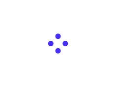 four blue dots in the middle of a white background