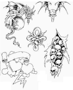 some tattoo designs that i did not have to do with the dragon and skull tattoos