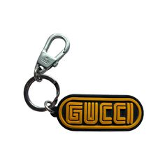 Authentic Gucci Techno Logo Keychain Silver Toned Hardware Measurements: Pendant: 3.25"L X 1.25"H Total Length: 6.5"L Made In Italy Condition: Small Signs Of Use Throughout. Good Condition Overall With No Major Flaws. Please Examine Images Closely For Details Techno Logo, Gucci Yellow, Gucci Menswear, Yellow Rings, Gucci Accessories, Key Card Holder, Gucci Men, Card Holders, Yellow Black