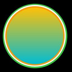 an orange and green circle on a black background