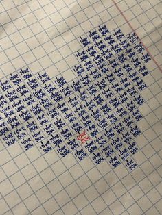 a piece of paper that has some type of writing on it with blue and red ink