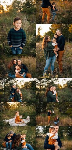 a group of people are posing together in the woods with their arms around each other