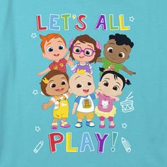 children's t - shirt with the words let's all play on it