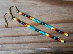 Serape-inspired Beaded Bar Earrings Loveladajewels - Etsy Serape Bead Pattern, Sunset Minimalist, Jean Jewelry, Southwest Sunset, Native Designs, Beading Earrings, Remembrance Tattoos, Earrings Western, Beaded Jewelry Earrings