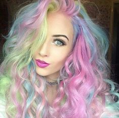 summer hair | summer hair color for brunettes| summer hair color ideas| prom hairstyles Bold Hair Color, Tumblr Hair, Unicorn Hair, Mermaid Hair