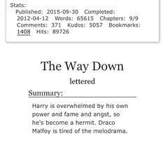 the way down lettered is shown in black and white, as well as an image of