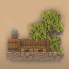 an image of a pixel art scene with trees