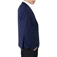 [Material & Care]Crafted from a premium blend of 80% polyester and 20% viscose, our Navy Casual Blazer offers both style and comfort. The slim fit design features a single-button closure, notched lapel, side vents, and four buttons on the sleeve for a touch of sophistication. It is fully lined with exclusive lining, ensuring a polished look. While dry-clean is recommended for best results, you can also hand-wash it with cold water.[Style & Design]Step up your style game with our Navy Casual Blaz Modern Fitted Solid Suits, Elegant Stretch Business Blazer, Classic Formal Stretch Outerwear, Classic Stretch Outerwear For Formal Occasions, Modern Solid Color Semi-formal Suits, Fitted Modern Blazer For Semi-formal Occasions, Modern Fitted Semi-formal Blazer, Formal Elastane Blazer With Notch Lapel, Formal Notch Lapel Elastane Blazer