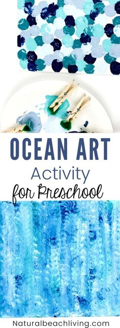 an ocean art activity for kids to learn how to paint with watercolors