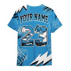 Brand Dunkare Dunkare Shirt Custom Name Number 23 5s Gotem 9 Powder Blue T-Shirt To Match Sneaker Powder Blue 9s Graphic Tee 1504 HDT Blue 4s, Industrial Blue, Blue T, Blue T Shirt, Blue Tshirt, Powder Blue, Unisex Shirt, Custom Name, Custom Shirts