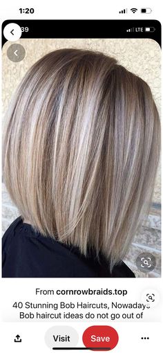 Highlights Bob Haircut, Blonde Highlights Bob Haircut, Highlights Bob, Blonde Highlights Bob, Long Bob Cuts, Brown Hair With Blonde, Hair With Blonde Highlights, Best Bob Haircuts, Stacked Bob Haircut