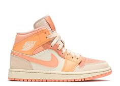 Wmns Air Jordan 1 Mid 'Apricot' - Air Jordan - DH4270 800 - atomic orange/apricot agate/terra blush | Flight Club Apricot Agate, Cute Jordans, Wmns Air Jordan 1, Apricot Orange, Trendy Shoes Sneakers, Nike Shoes Girls, Preppy Shoes, Jordan Shoes Girls, Pretty Shoes Sneakers