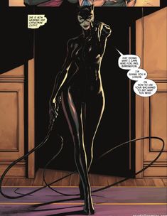 an image of a woman in black catsuits and catwoman with her hands on her hips