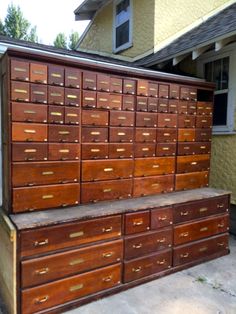 many drawers are stacked on top of each other