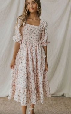 Pretty Modest Dresses, Church Outfit Dress, Cute Modest Summer Outfits, Summer Church Outfits For Women, Modest Church Outfits Summer, Modest Boho Outfits, Church Outfits For Women, Cute Dresses For Church, Church Dress Outfit