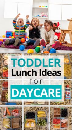 toddler lunch ideas for daycare with text overlay that reads toddler lunch ideas for day care